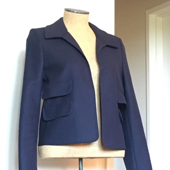 8 Judith & Charles Crop Wool Unlined Blazer - Picture 2 of 12